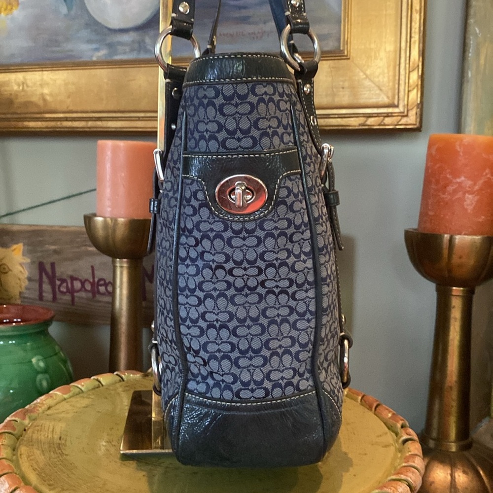 Coach Gallery East West Signature Canvas & Leather Tote Purse BAG~♥ - Picture 4 of 15